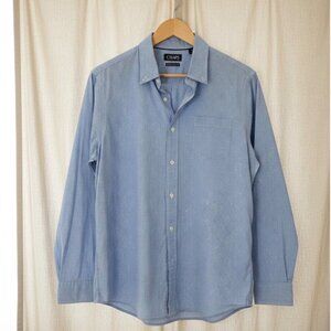 Chaps Blue Iconic Poplin Long Sleeve Button-Down Shirt L 100% Cotton